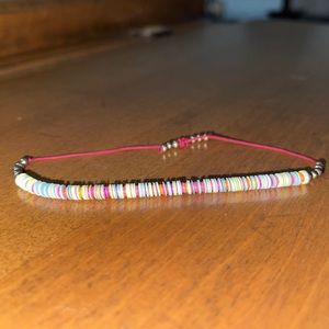 Red multicolored beaded bracelet